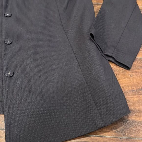 eileen fisher funnel neck long shaped blazer jacket size S in EUC snap buttons - Picture 4 of 10